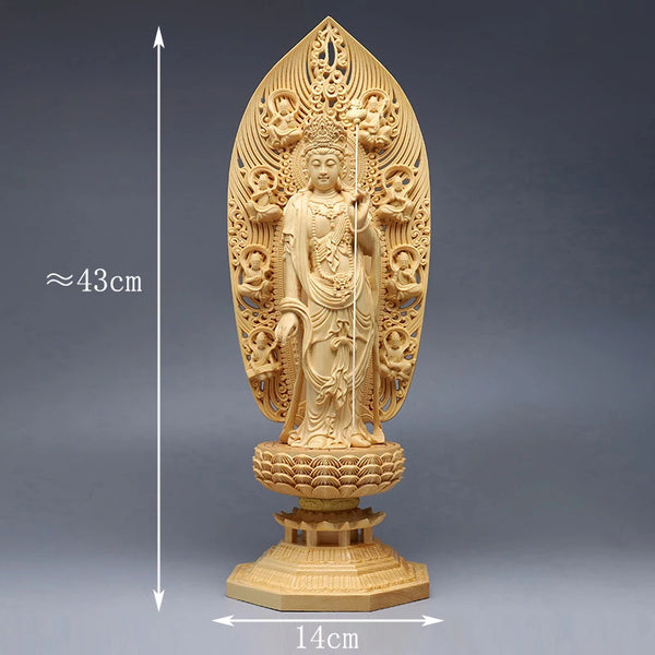 Wood Bodhisattva Statue-ToShay.org