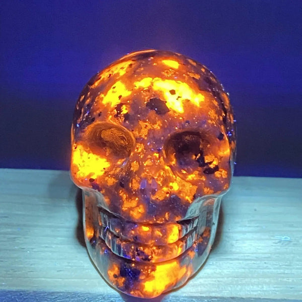 Grey Flame Stone Skull-ToShay.org