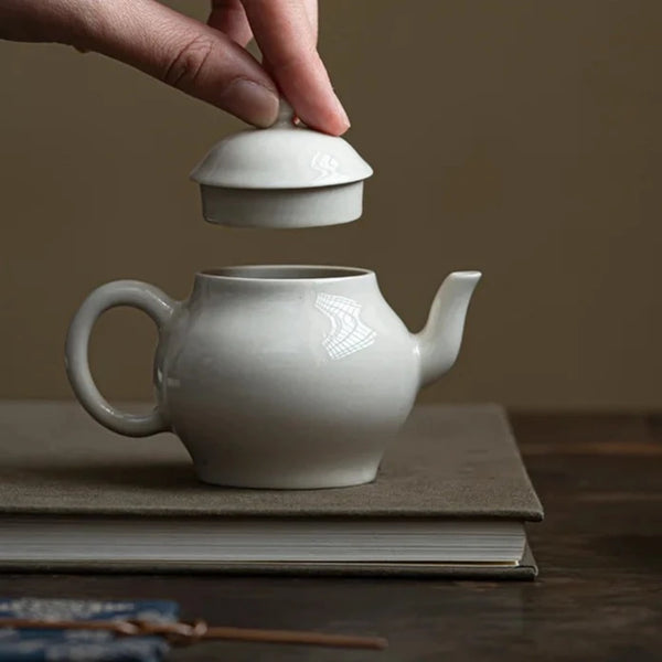 White Glazed Porcelain Teapot-ToShay.org