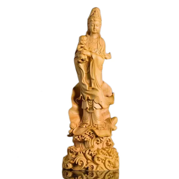 Wood Guanyin Bodhisattva-ToShay.org