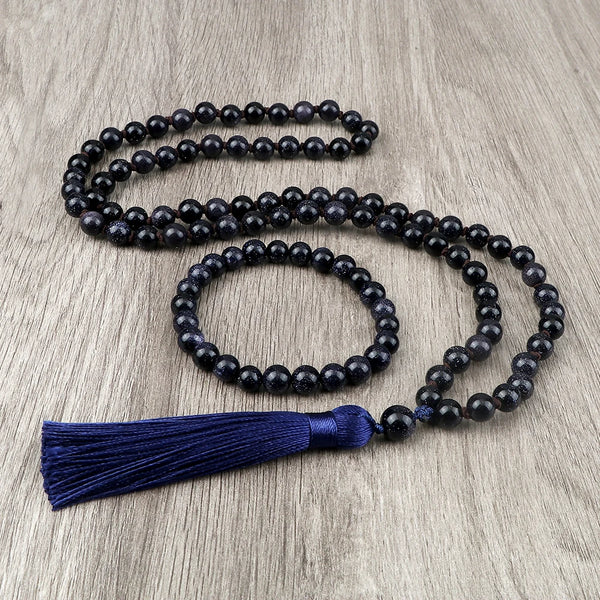 Blue Sandstone Mala Beads-ToShay.org