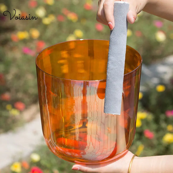 Orange Clear Crystal Bowl-ToShay.org