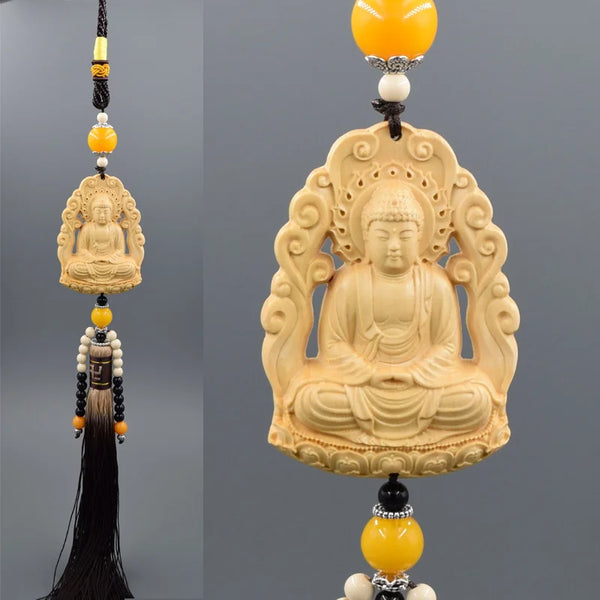 Wood Guanyin Buddha Pendant-ToShay.org