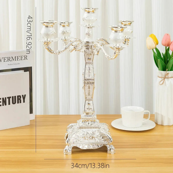 Silver Embossed Candelabra-ToShay.org