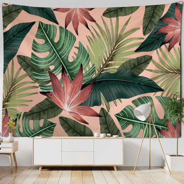 Tropical Palm Leaf Tapestry-ToShay.org