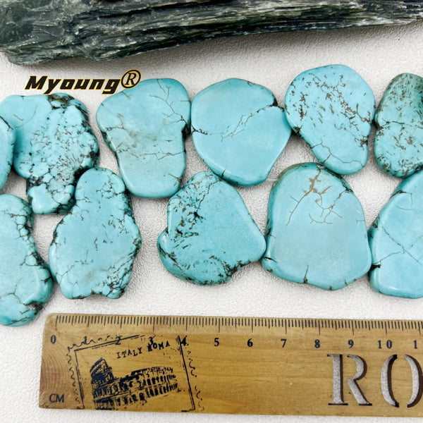 Blue Howlite Slice Beads-ToShay.org