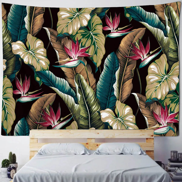 Tropical Plant Leaf Tapestry-ToShay.org