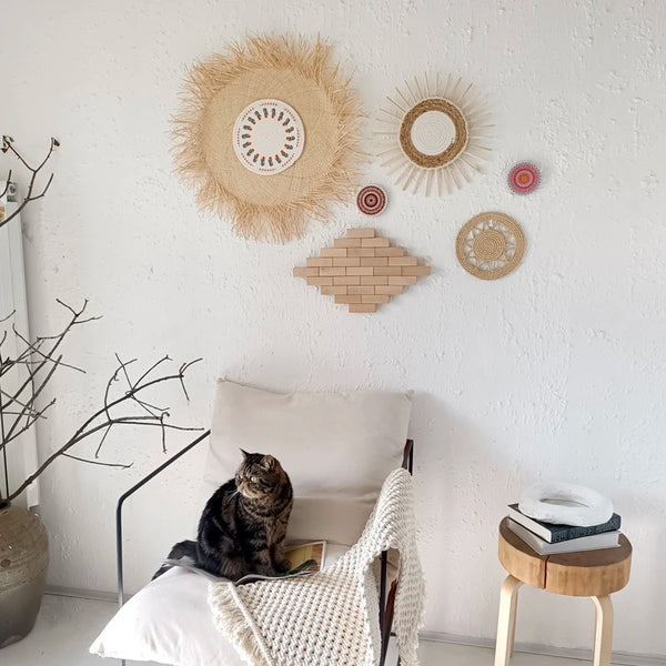 Straw Plate Wall Decor-ToShay.org