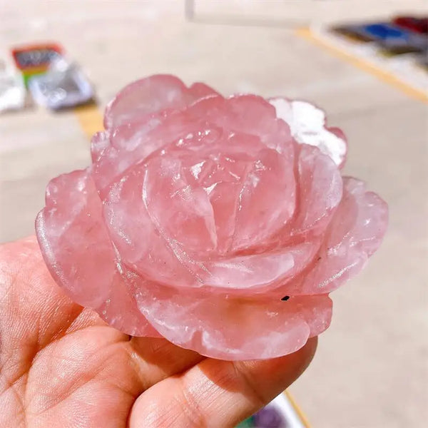 Pink Rose Quartz Flower-ToShay.org