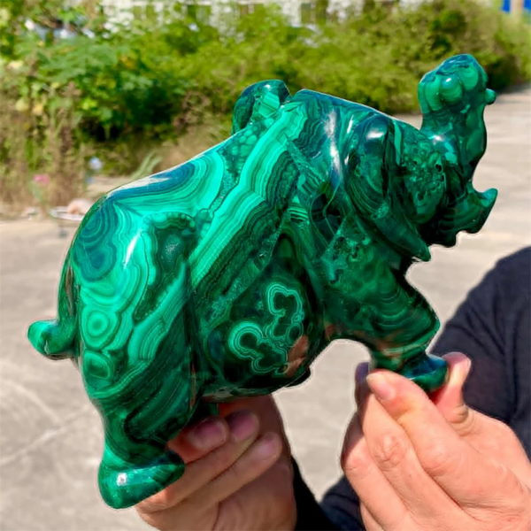 Green Malachite Elephant-ToShay.org