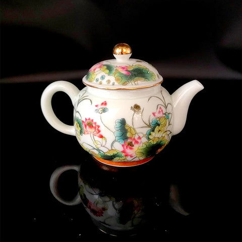 White Painted Porcelain Teapot-ToShay.org