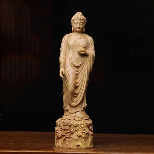 Wood Amitabha Buddha-ToShay.org