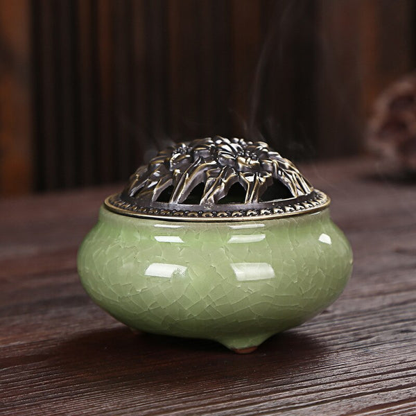 Ice Crack Ceramic Incense Burners-ToShay.org