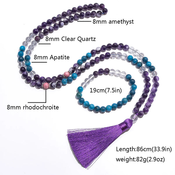 Purple Amethyst Mala Beads-ToShay.org