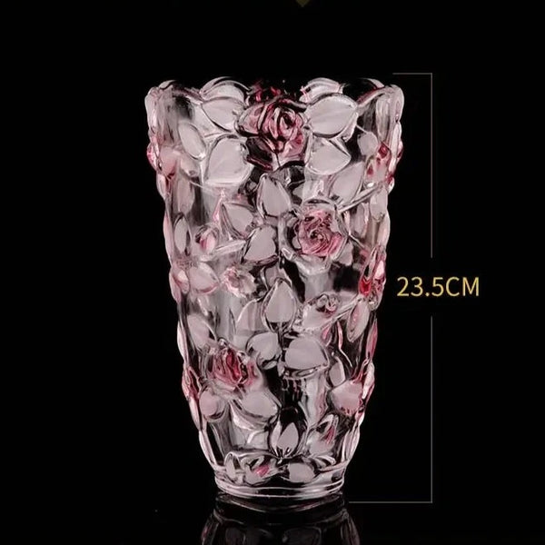 Crystal Glass Rose Vase-ToShay.org