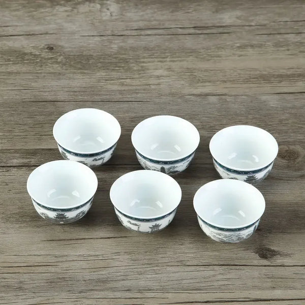 White Ceramic Teacup Sets-ToShay.org