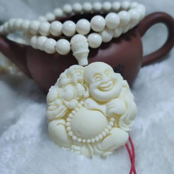 White Ivory Fruit Maitreya Buddha-ToShay.org