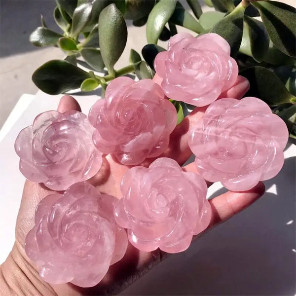 Pink Rose Quartz Flower-ToShay.org