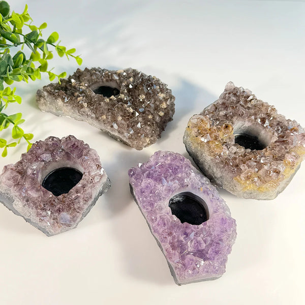 Purple Amethyst Candle Holder-ToShay.org