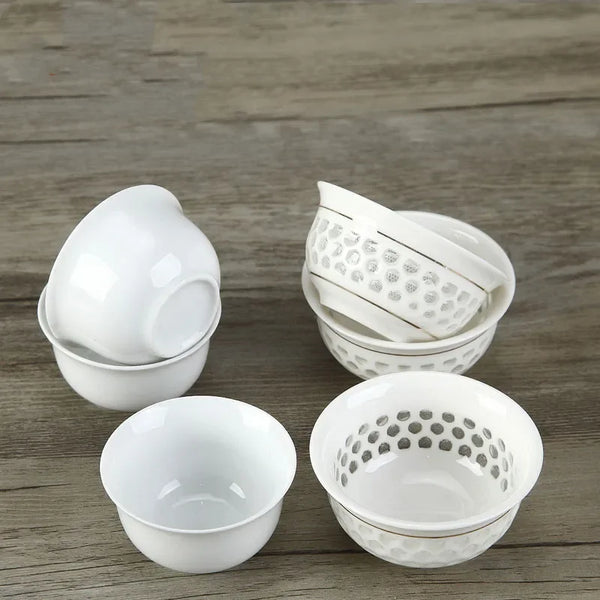 White Ceramic Teacup Sets-ToShay.org