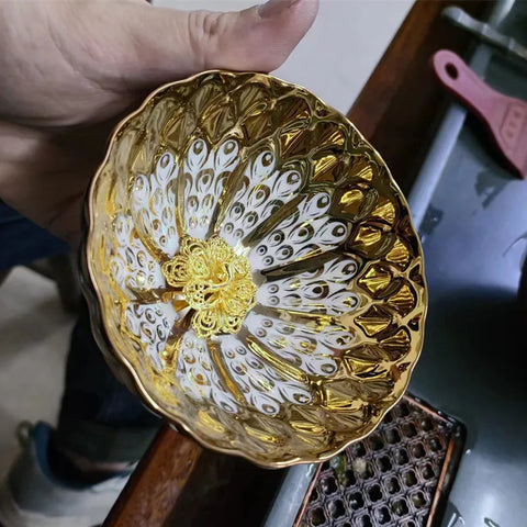 Gold Glazed Ceramic Tea Cup-ToShay.org