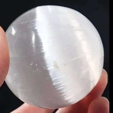 White Selenite Crystal Ball-ToShay.org