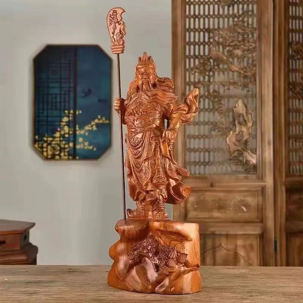 Wood Guan Yu Buddha Statue-ToShay.org