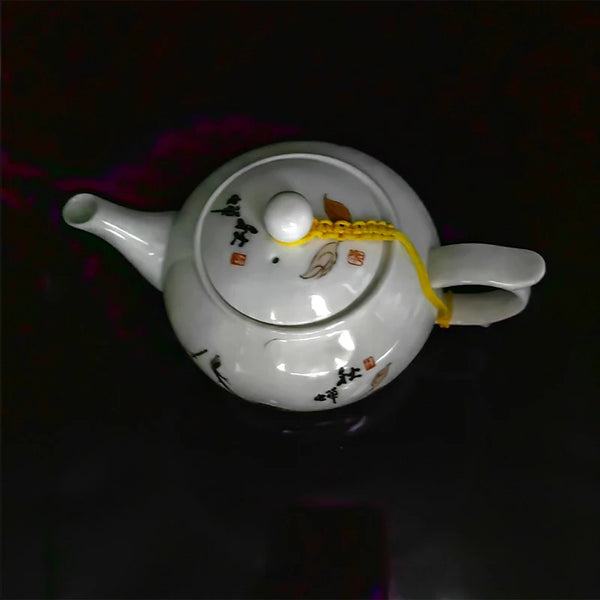 White Painted Porcelain Teapot-ToShay.org