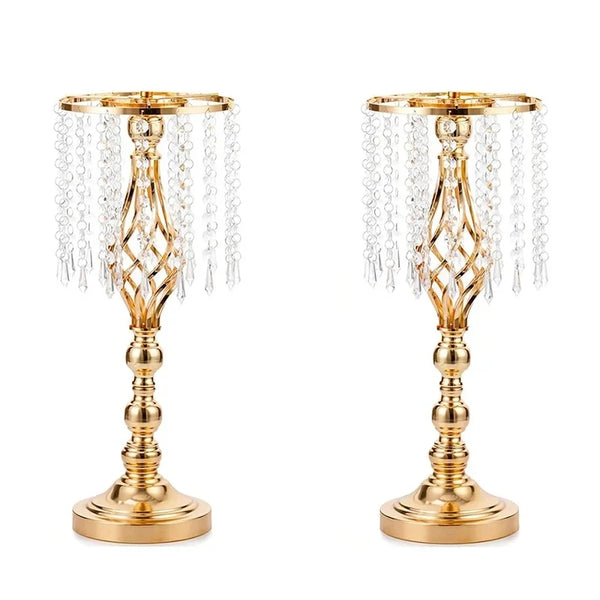 Gold Crystal Bead Flower Stand-ToShay.org