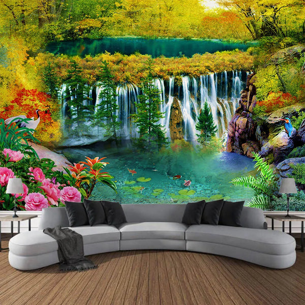 Forest Waterfall Tapestry-ToShay.org