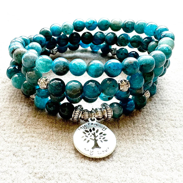 Blue Apatite Mala Beads-ToShay.org