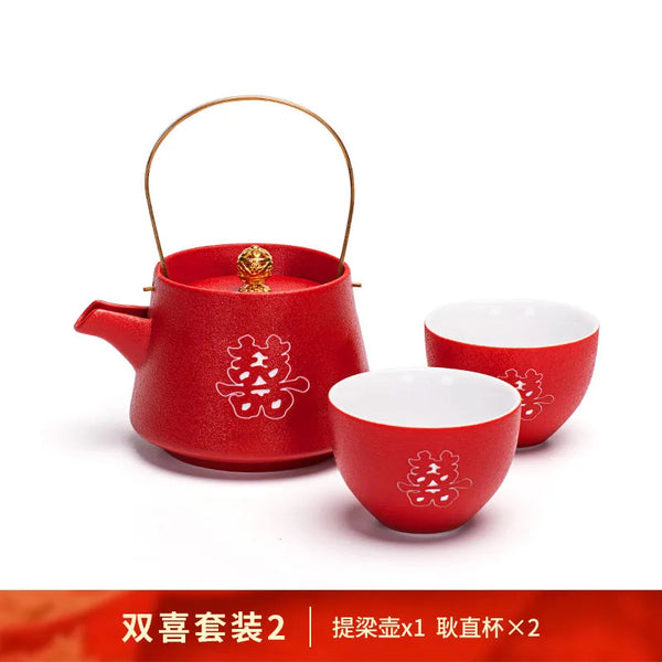 Red Ceramic Tea Set-ToShay.org