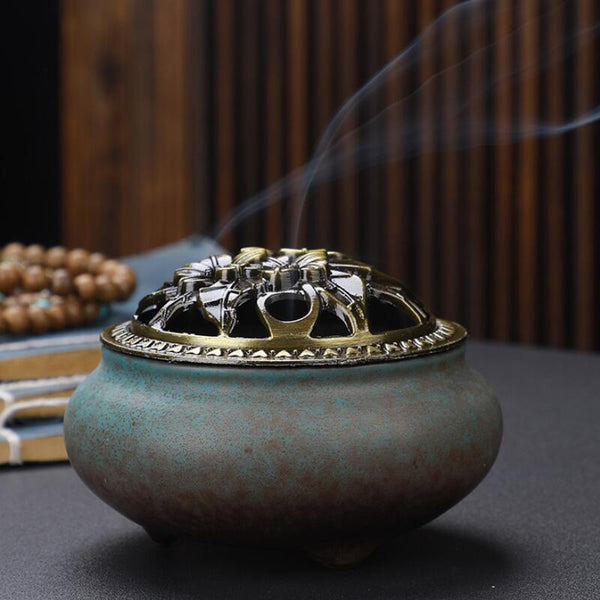 Glazed Celadon Incense Burner-ToShay.org