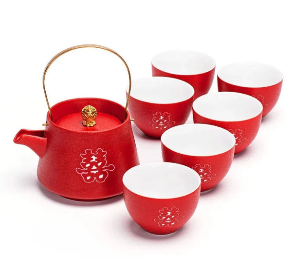 Red Ceramic Tea Sets-ToShay.org