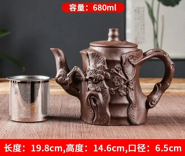 Yixing Clay Plum Stake Teapot-ToShay.org