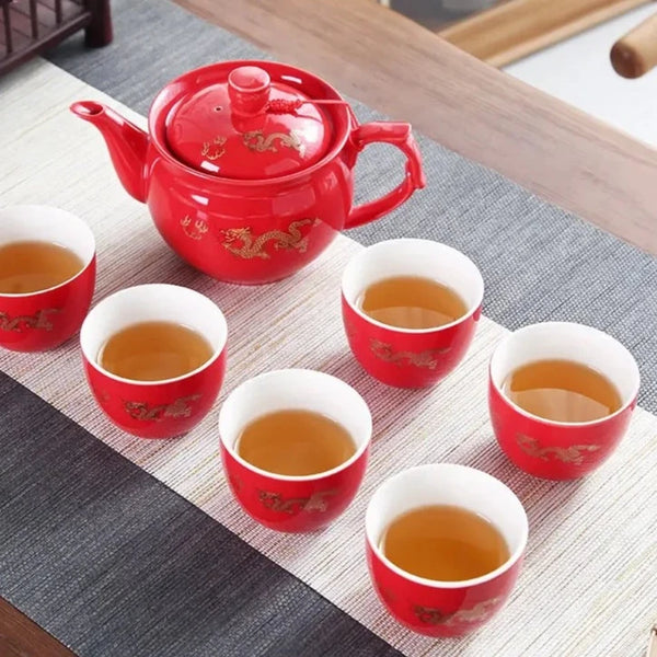 Red Ceramic Tea Sets-ToShay.org