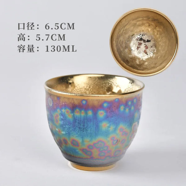 Gold Glazed Ceramic Teacups-ToShay.org