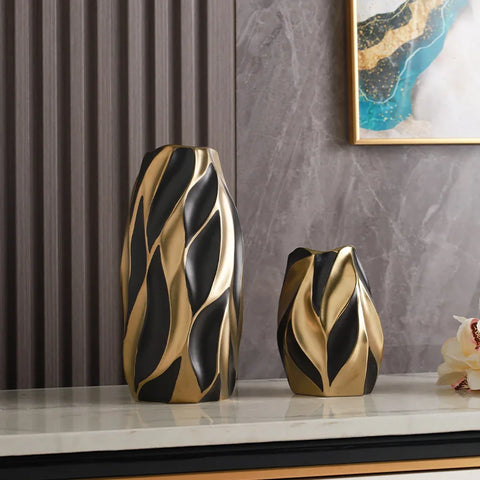 Gold Painted Ceramic Vases-ToShay.org