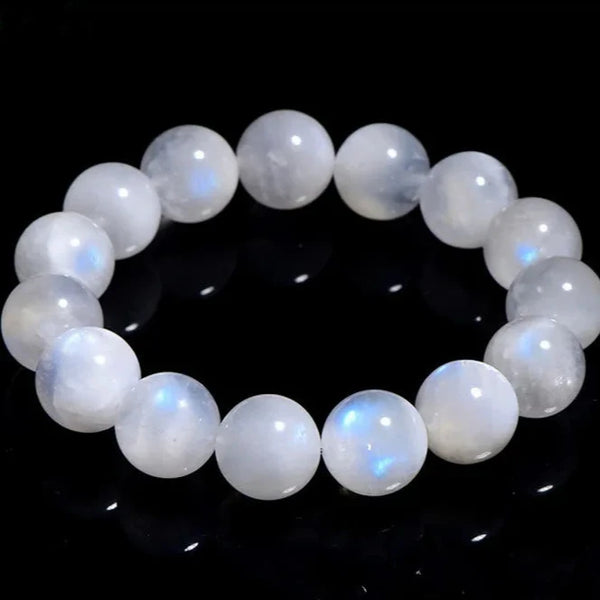 Blue Light Moonstone Bead Bracelet-ToShay.org