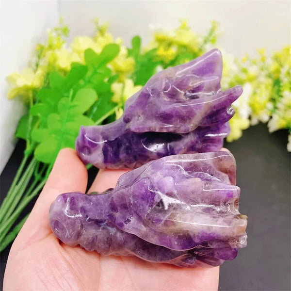 Purple Dream Amethyst Dragon Skull-ToShay.org