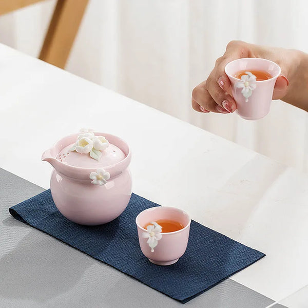 Pink Ceramic Tea Set-ToShay.org