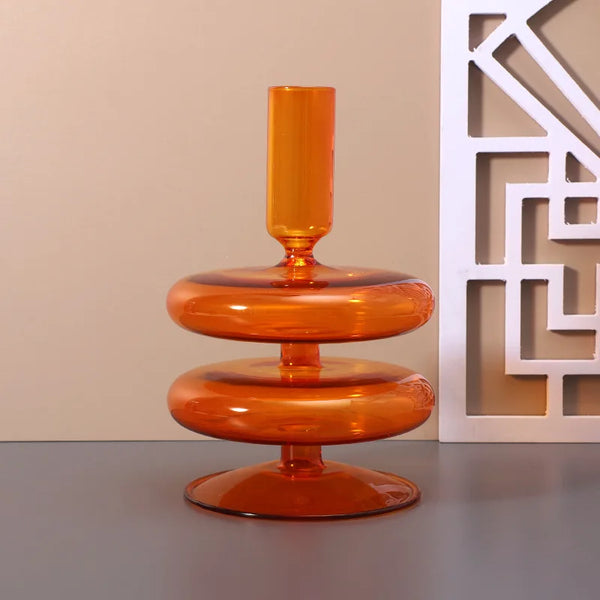 Glass Coloured Candlesticks-ToShay.org