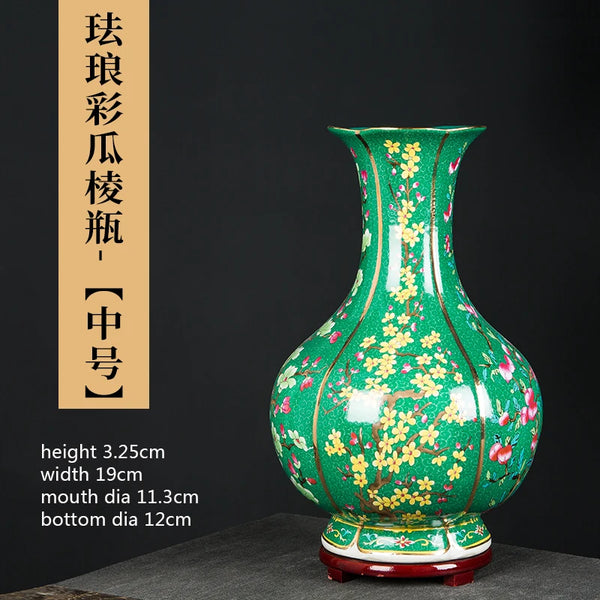 Green Enamel Ceramic Vase-ToShay.org