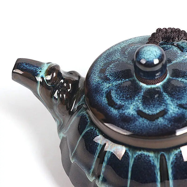 Blue Glazed Ceramic Teapots-ToShay.org