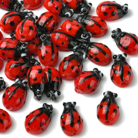 Ladybug Lampwork Beads-ToShay.org