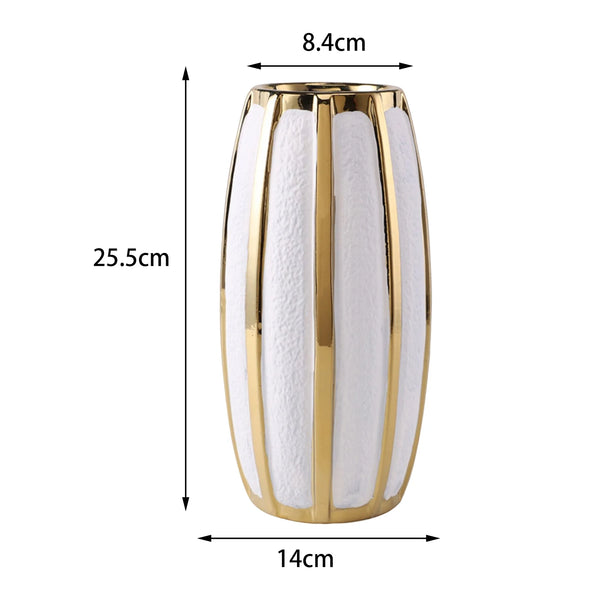 White Gold Ceramic Vases-ToShay.org