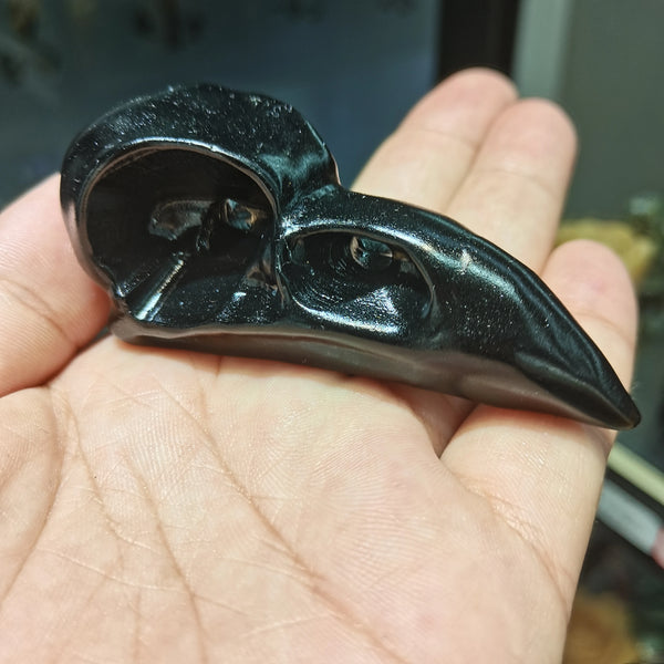 Black Obsidian Raven Skull-ToShay.org