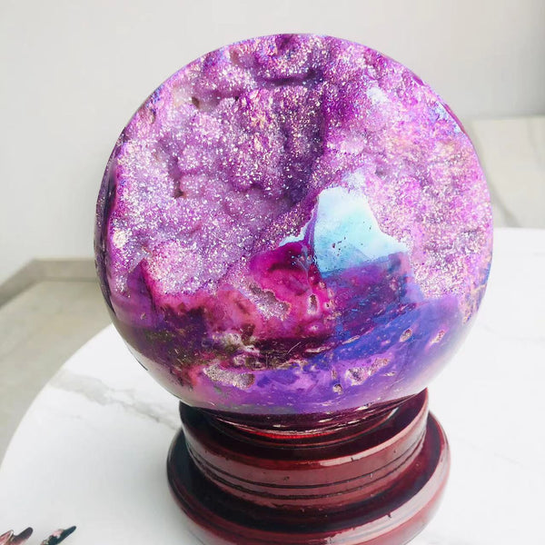 Purple Aura Druzy Ball-ToShay.org