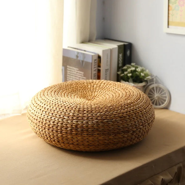 Weave Straw Pouf-ToShay.org