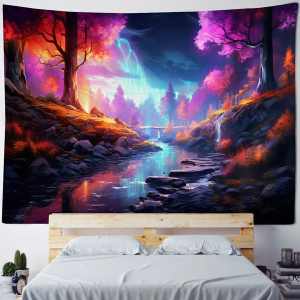 Psychedelic Forest Tapestry-ToShay.org